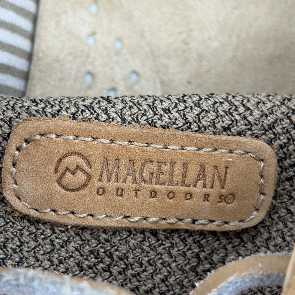 Magellan Womens 8.5 Shoes Boat Deck Brown Tan Leather Comfort Flat Round Toe - Picture 9 of 11